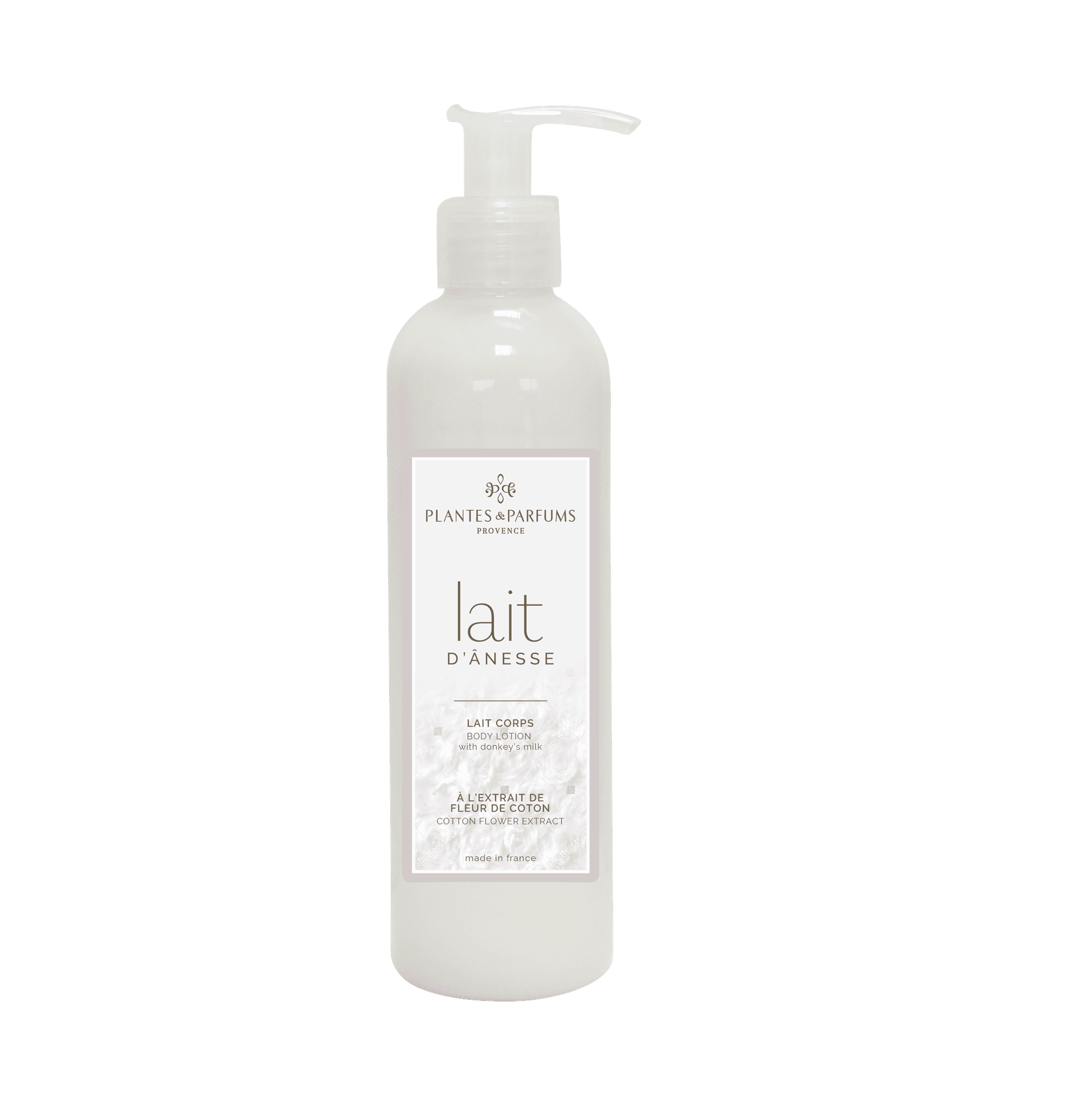 PLANTES&PARFUMS Kūno pienelis su asilės pienu ir medvilnės ekstraktu ''Extrait de Coton'', 250 ml