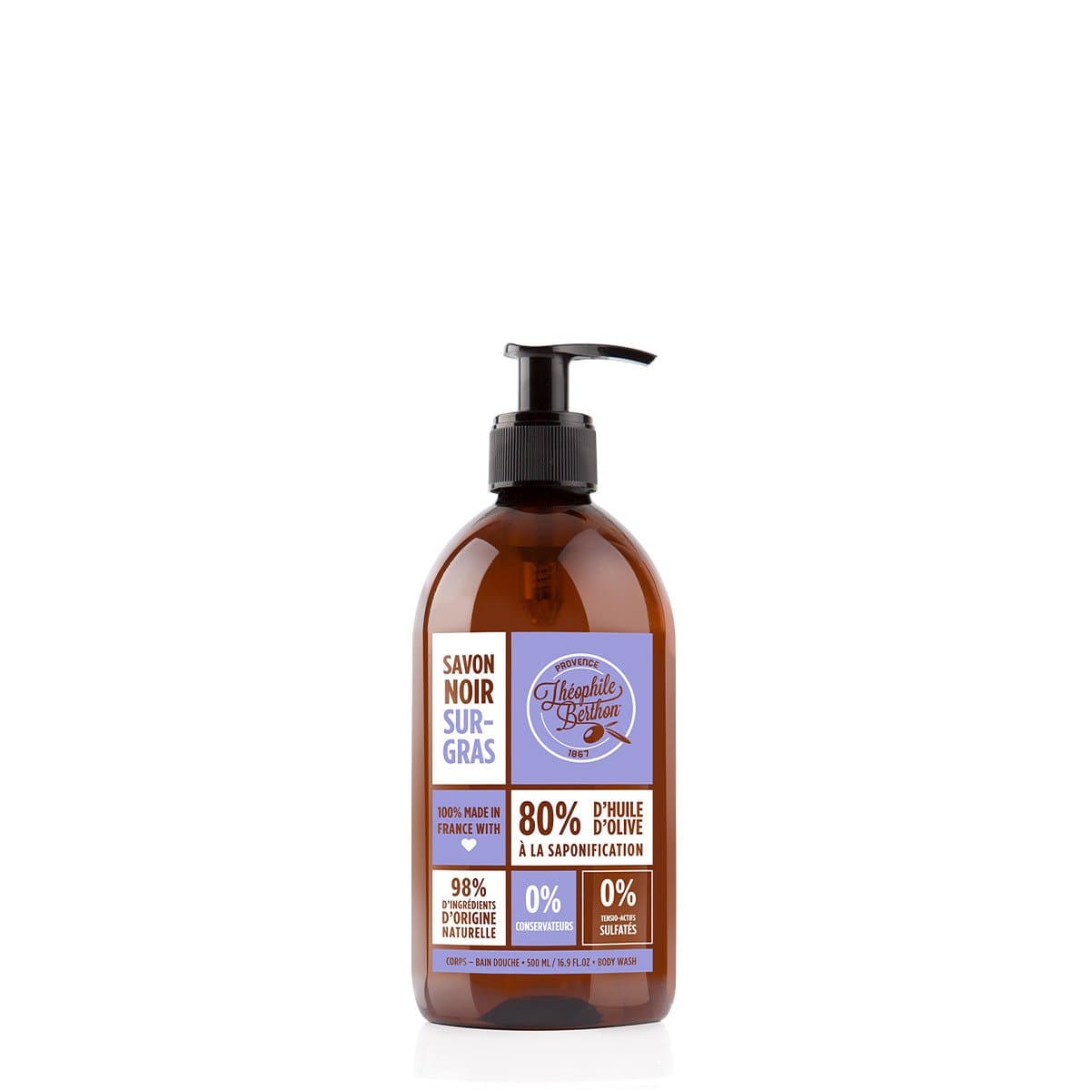 THEOPHILE BERTON 1867 Juodas Provanso muilas "Lavande", 500 ml