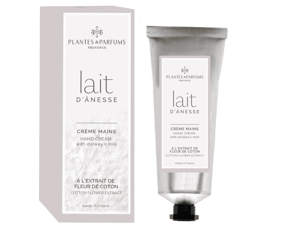 PLANTES&PARFUMS Rankų kremas su asilės pienu ir medvilnės ekstraktu ''Extraits de Coton'', 75 ml