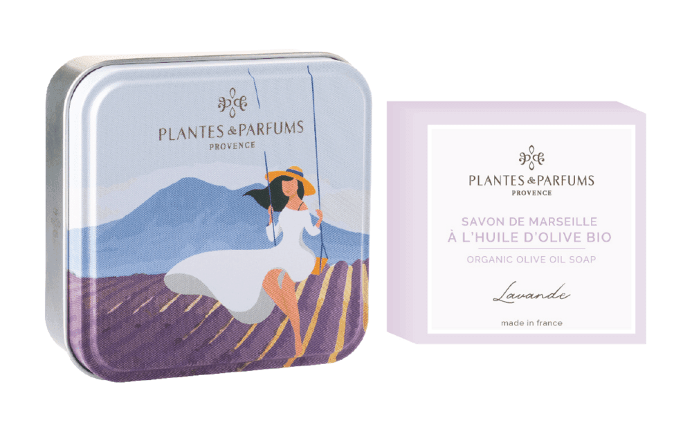 PLANTES&PARFUMS Marselio muilas su argano aliejumi metalinėje dėžutėje  ''Lavande'', 100 g