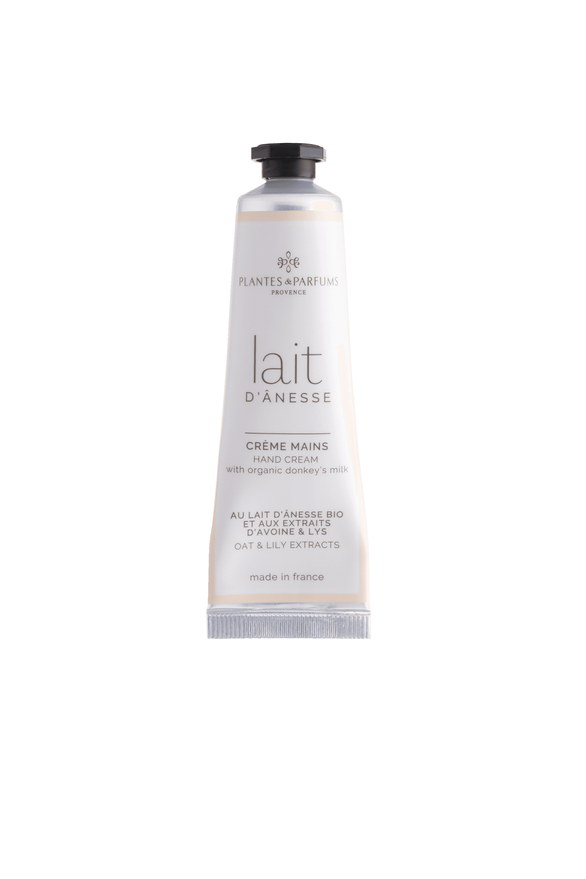 PLANTES&PARFUMS Rankų kremas su asilės pienu ir avižų - lelijų ekstraktu ''Extraits d'Avoine&Lys'', 30 ml