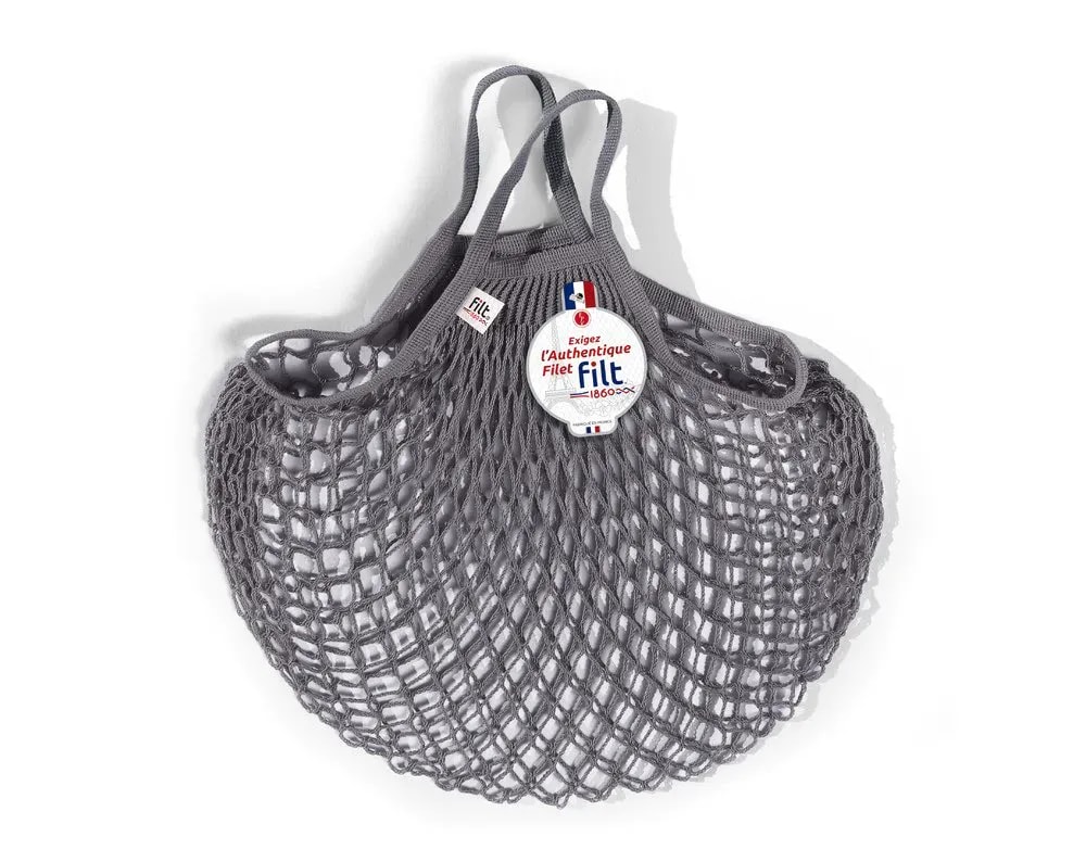 FILT 1860 Megztas pirkinių krepšys - tinklelis ''GRIS LEAD''