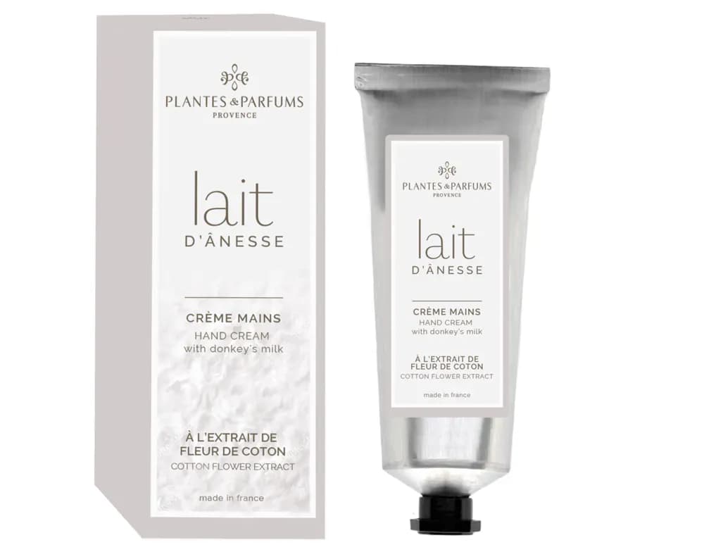 PLANTES&PARFUMS Rankų kremas su asilės pienu ir medvilnės ekstraktu ''Extraits de Coton'', 75 ml