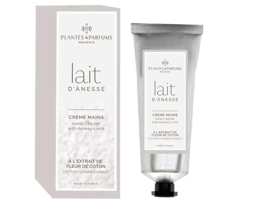PLANTES&PARFUMS Rankų kremas su asilės pienu ir medvilnės ekstraktu ''Extraits de Coton'', 75 ml