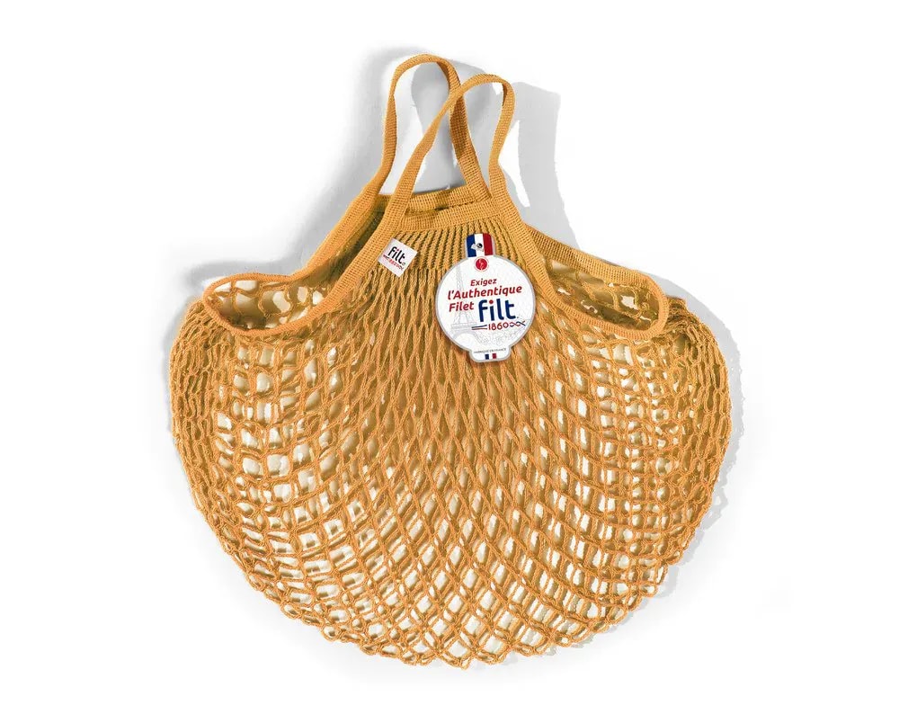 FILT 1860 Megztas pirkinių krepšys - tinklelis ''GOLD''