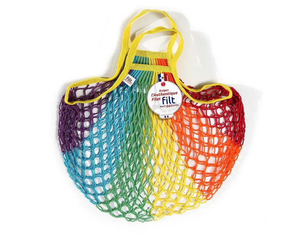 FILT 1860 Megztas pirkinių krepšys - tinklelis ''RAINBOW''