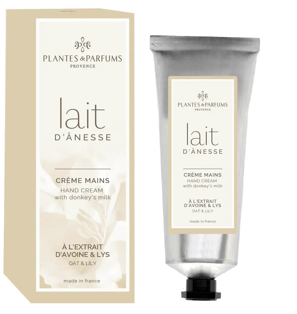 PLANTES&PARFUMS Rankų kremas su asilės pienu ir avižų - lelijų ekstraktu ''Extraits d'Avoine&Lys'', 75 ml