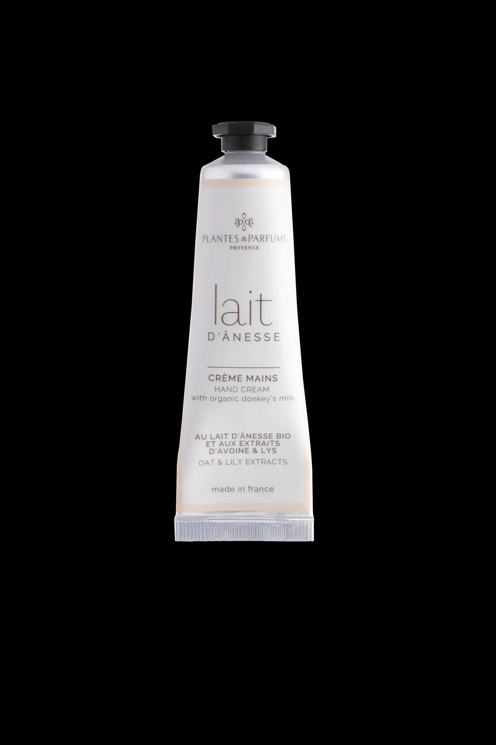 PLANTES&PARFUMS Rankų kremas su asilės pienu ir avižų - lelijų ekstraktu ''Extraits d'Avoine&Lys'', 30 ml