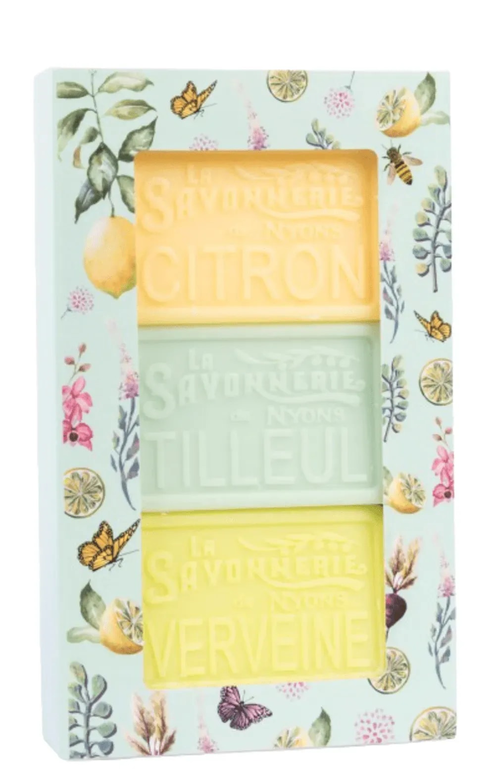 LA SAVONNERIE DE NYONS Citrinos, liepų ir verbenos kvapo muilų rinkinys ''Vert'', 3x100 g