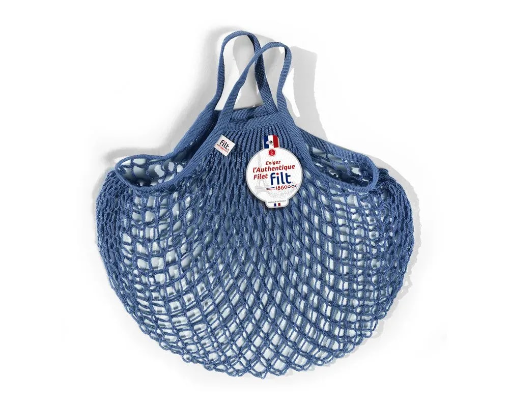 FILT 1860 Megztas pirkinių krepšys - tinklelis ''BLEU JEAN''